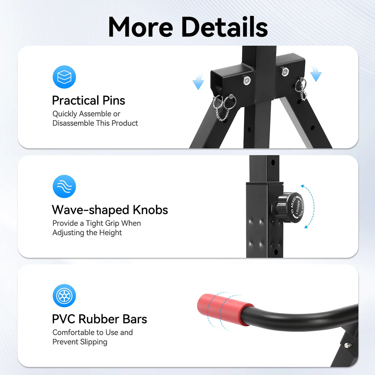 Heavy Duty Adjustable Foldable Pull Up Station For Gym