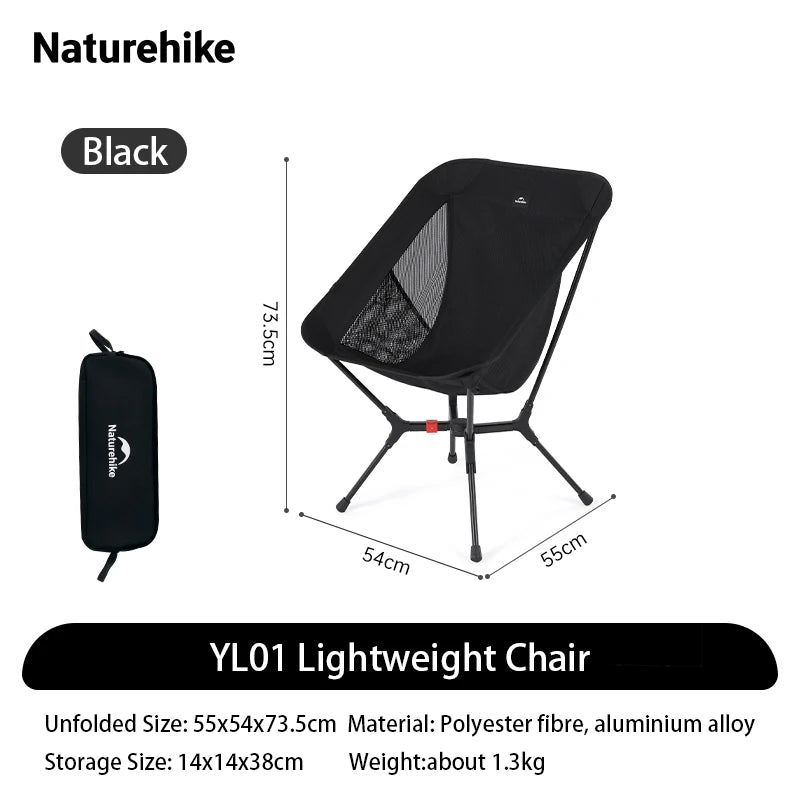 Naturehike Ultralight Aluminum Folding Camping Chair Portable Hiking Seating