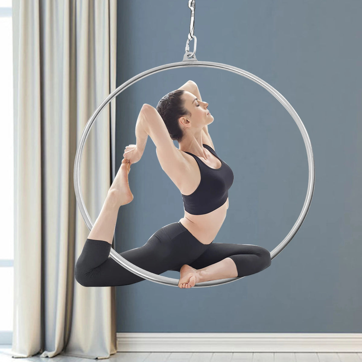 Stainless Steel Aerial Hoop For Yoga And Home Gym Fitness