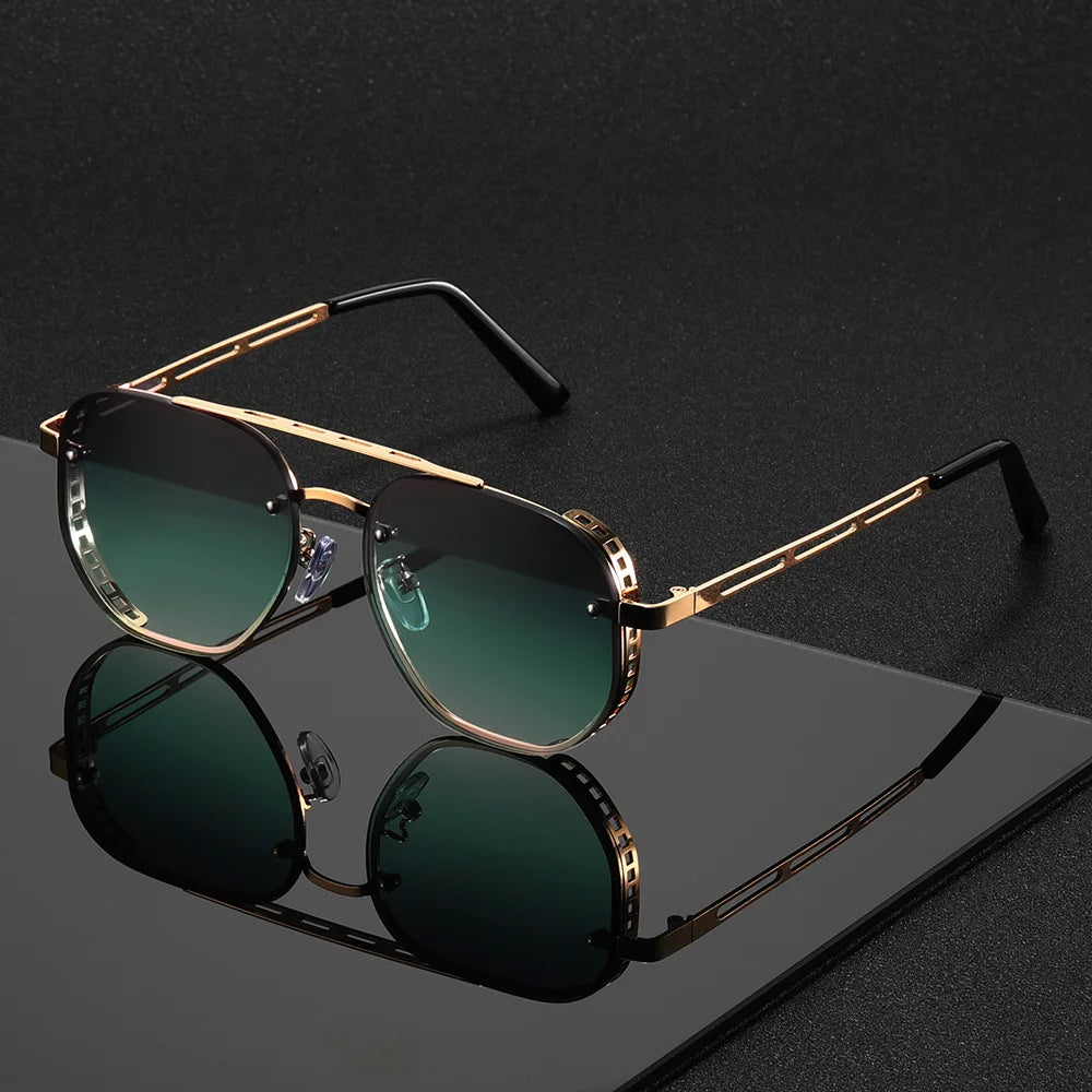 OPUYYM Double Beam Metal Sunglasses For Men And Women