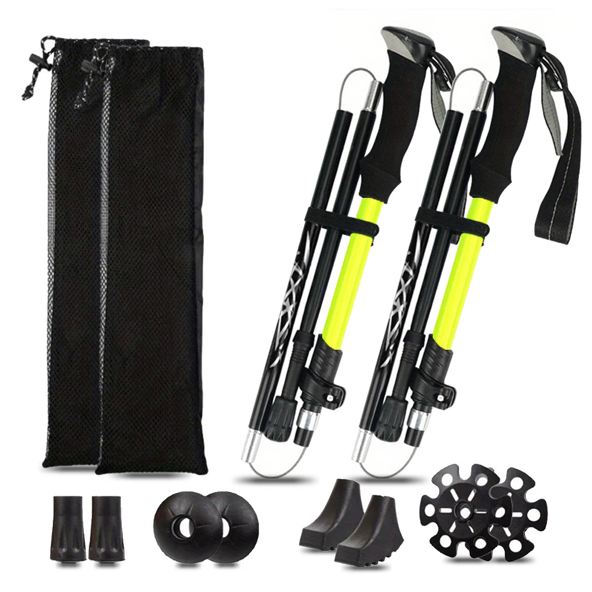 Aluminum 5 Section Folding Trekking Pole For Hiking And Mountaineering