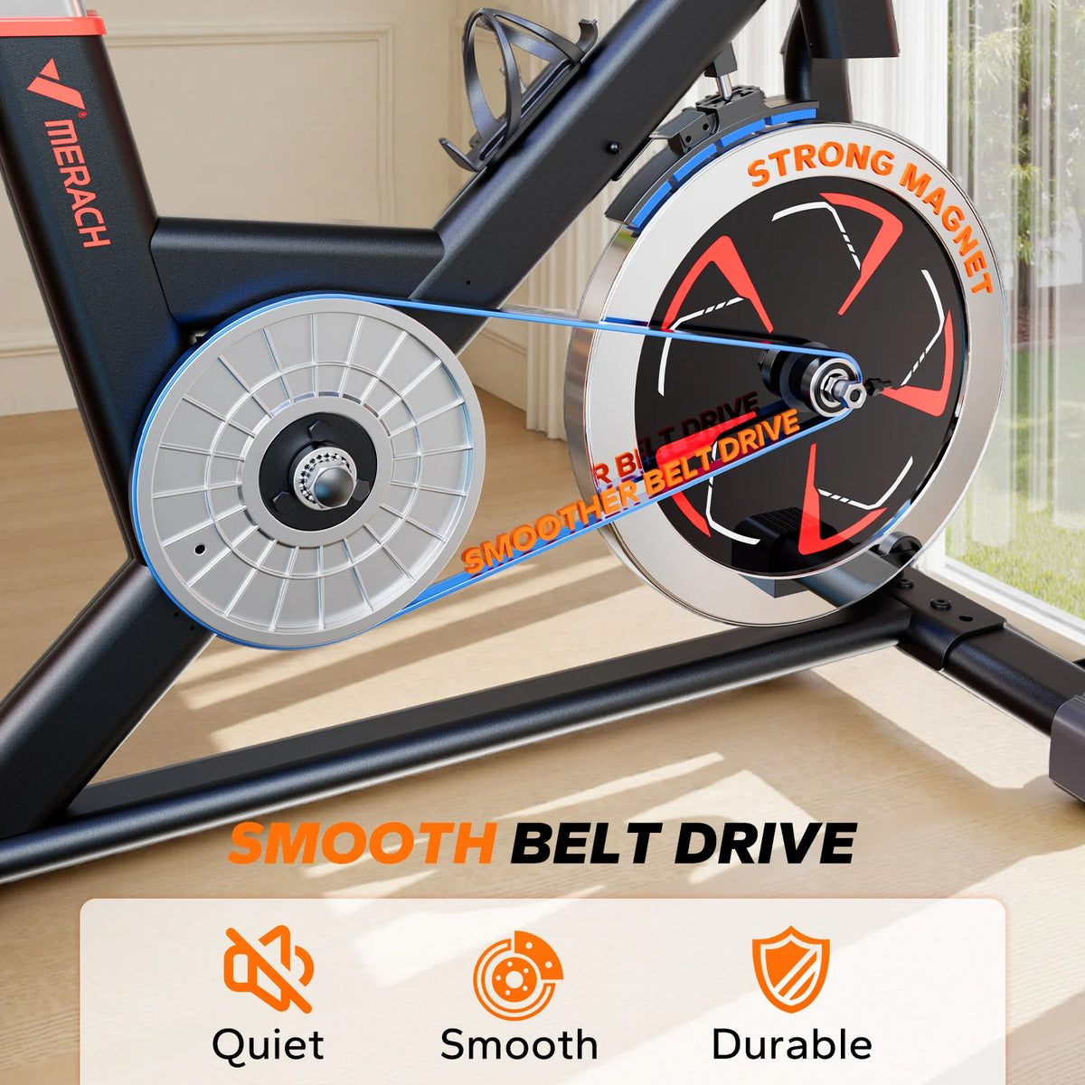 Merach Indoor Cycling Exercise Bike Featuring Magnetic Resistance And Seat