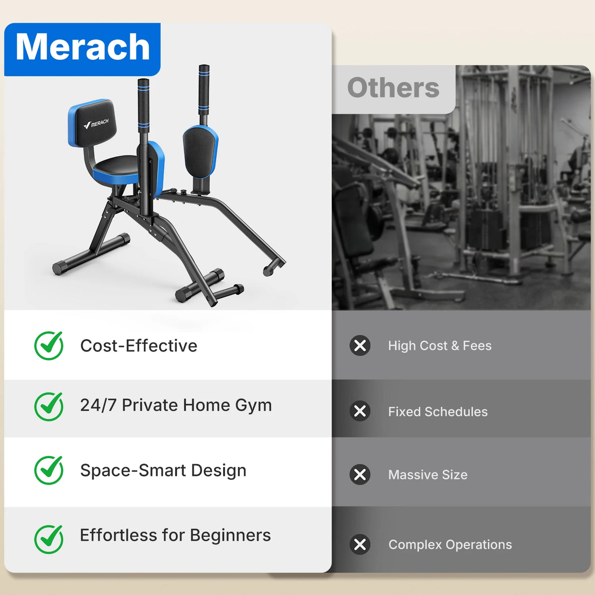 Merach Hip Abductor Machine With Adjustable Resistance Bands