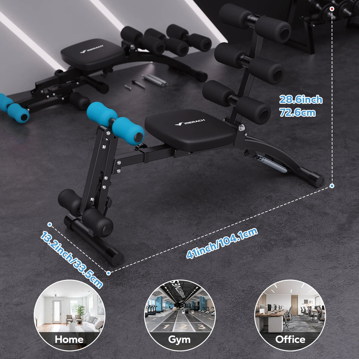 Merach Adjustable Multi Functional Ab Machine Workout Bench