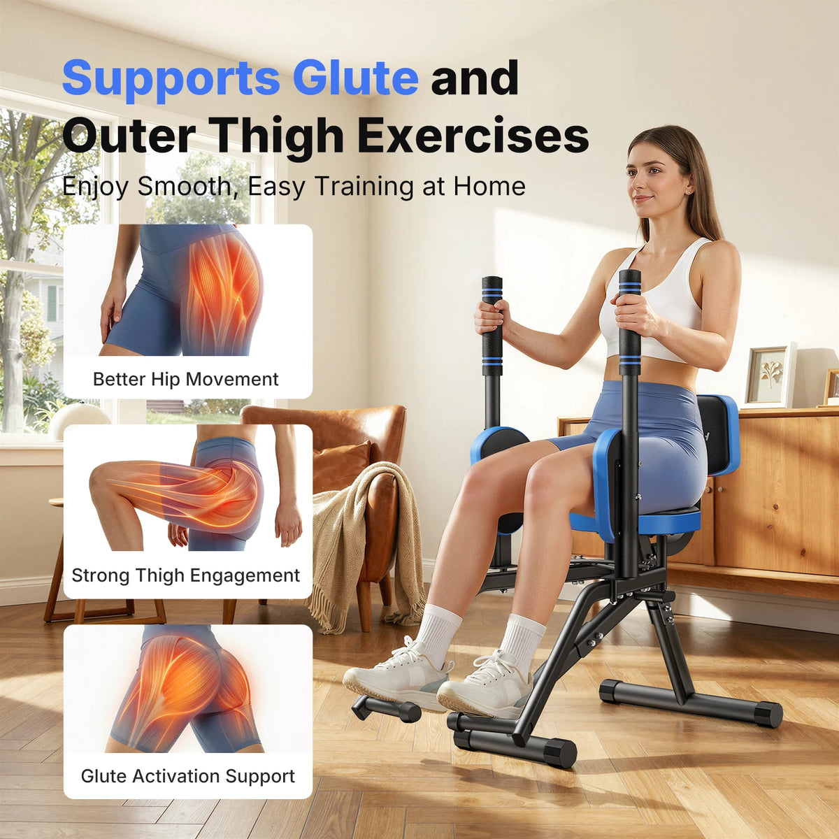 Merach Hip Abductor Machine With Adjustable Resistance Bands