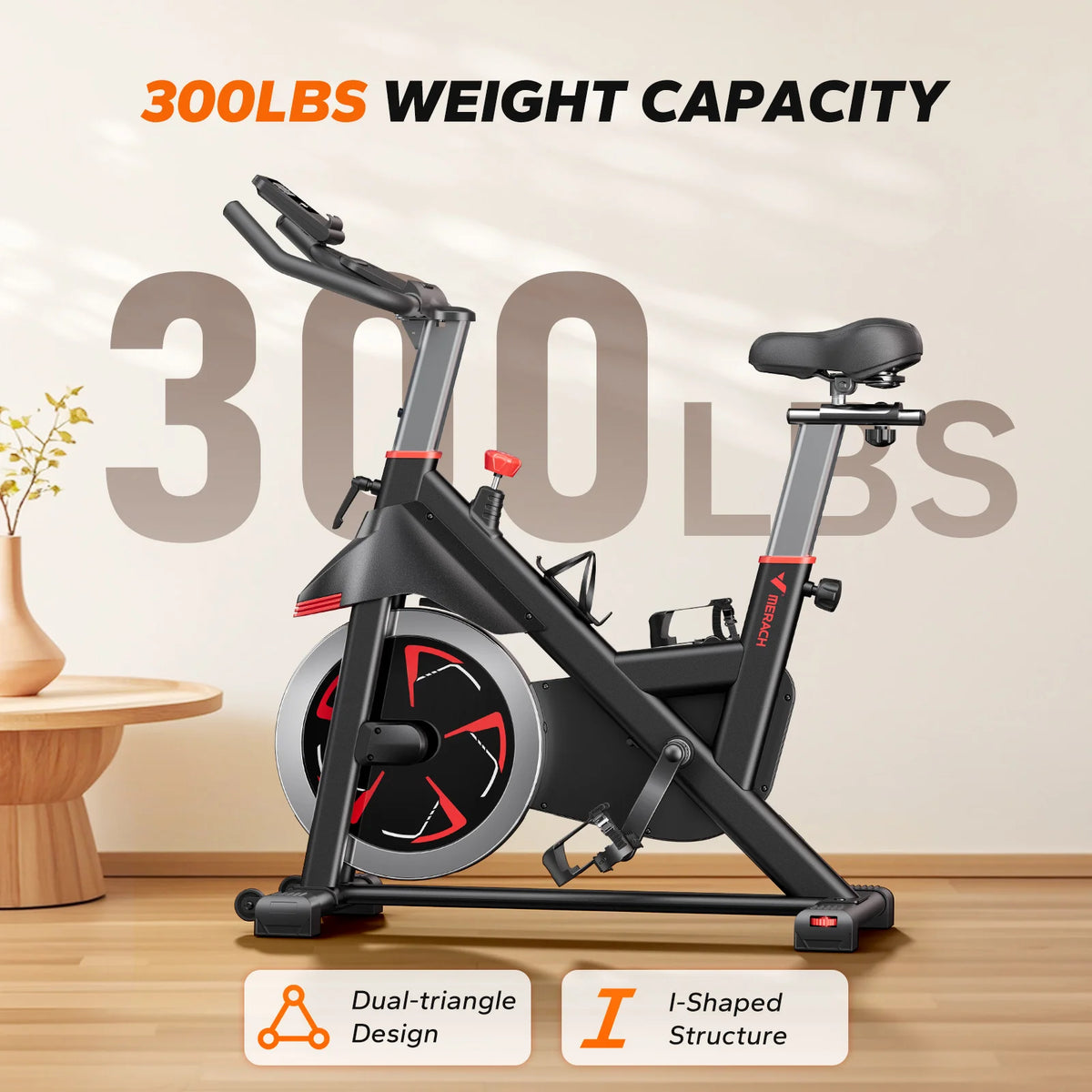 Merach Indoor Cycling Exercise Bike Featuring Magnetic Resistance And Seat