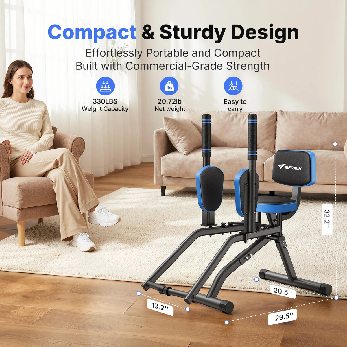Merach Hip Abductor Machine With Adjustable Resistance Bands