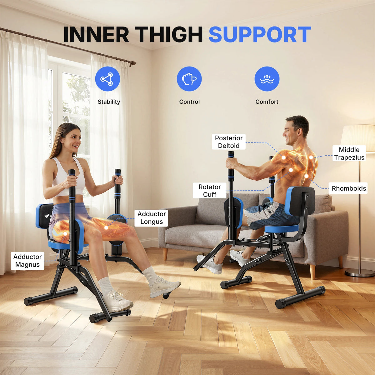Merach Hip Abductor Machine With Adjustable Resistance Bands