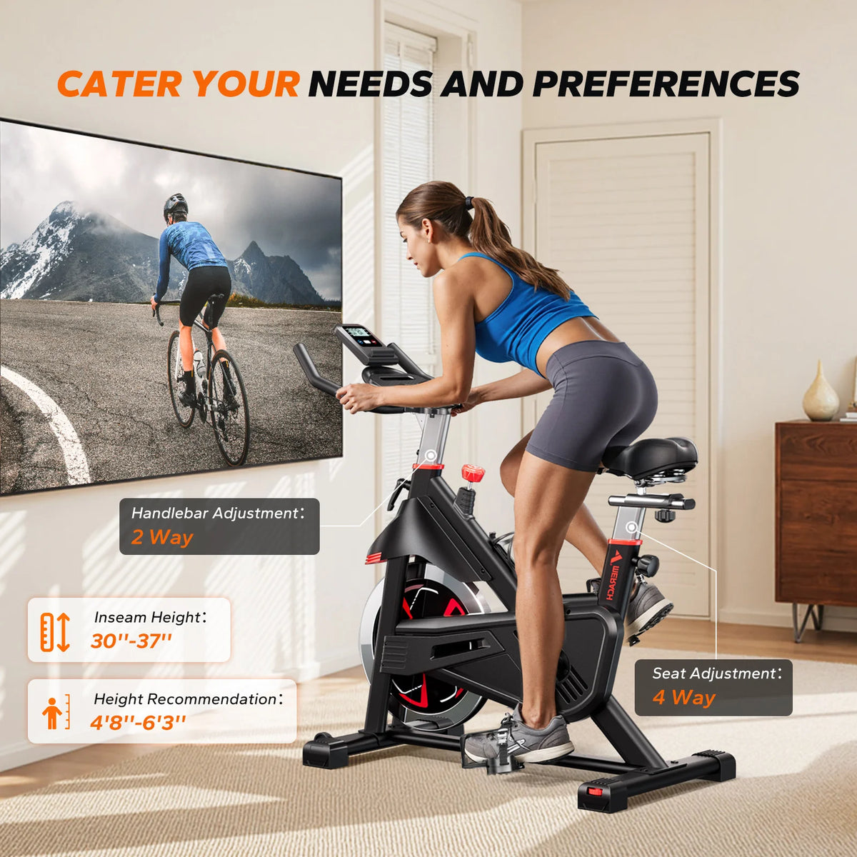 Merach Indoor Cycling Exercise Bike Featuring Magnetic Resistance And Seat