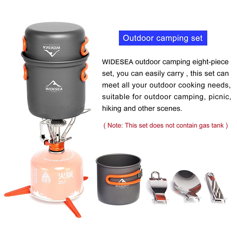Widesea Portable Aluminum Camping Cookware Set With Utensils