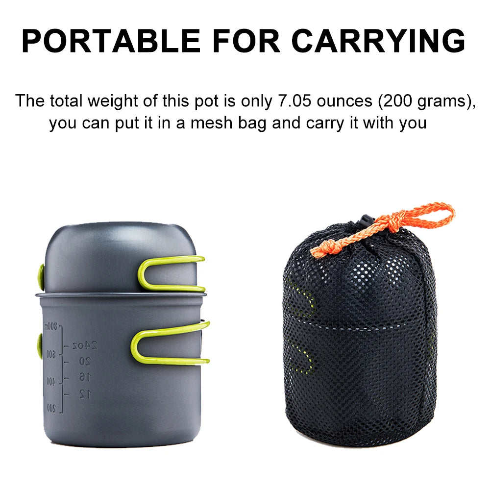 Widesea Foldable Aluminum Camping Cooking Pot And Utensils