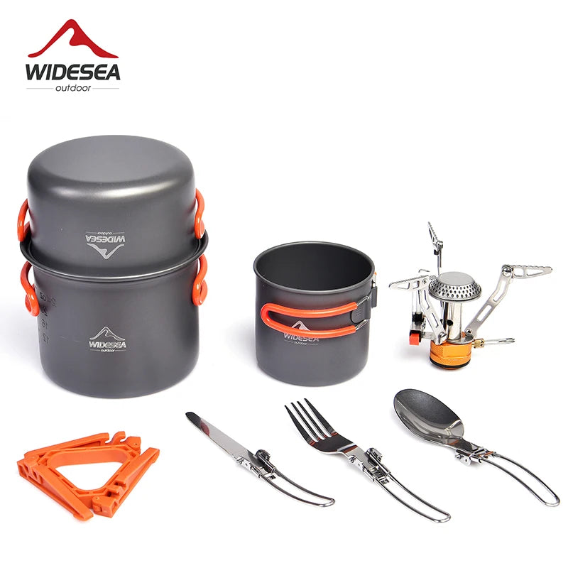 Widesea Portable Aluminum Camping Cookware Set With Utensils