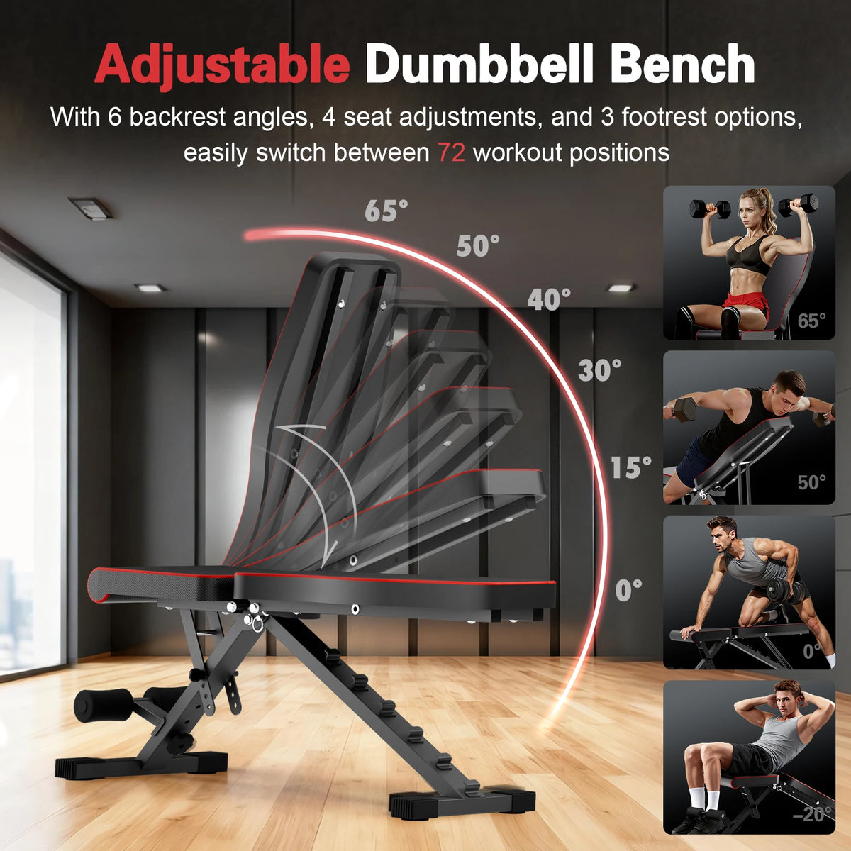 Adjustable Multifunctional Dumbbell Weight Bench For Home Gym