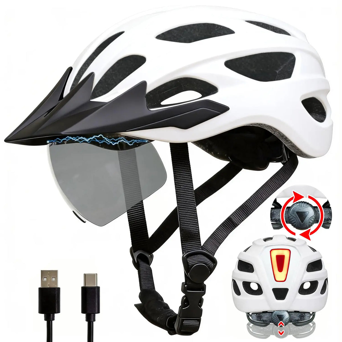 HOMEDISIAC Adult Bike Helmet With Rear Light For Men Women