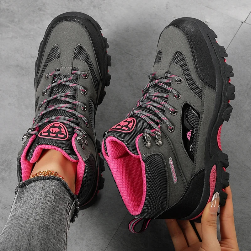 DASDOS Women's Waterproof Hiking Boots Non Slip Outdoor Shoes
