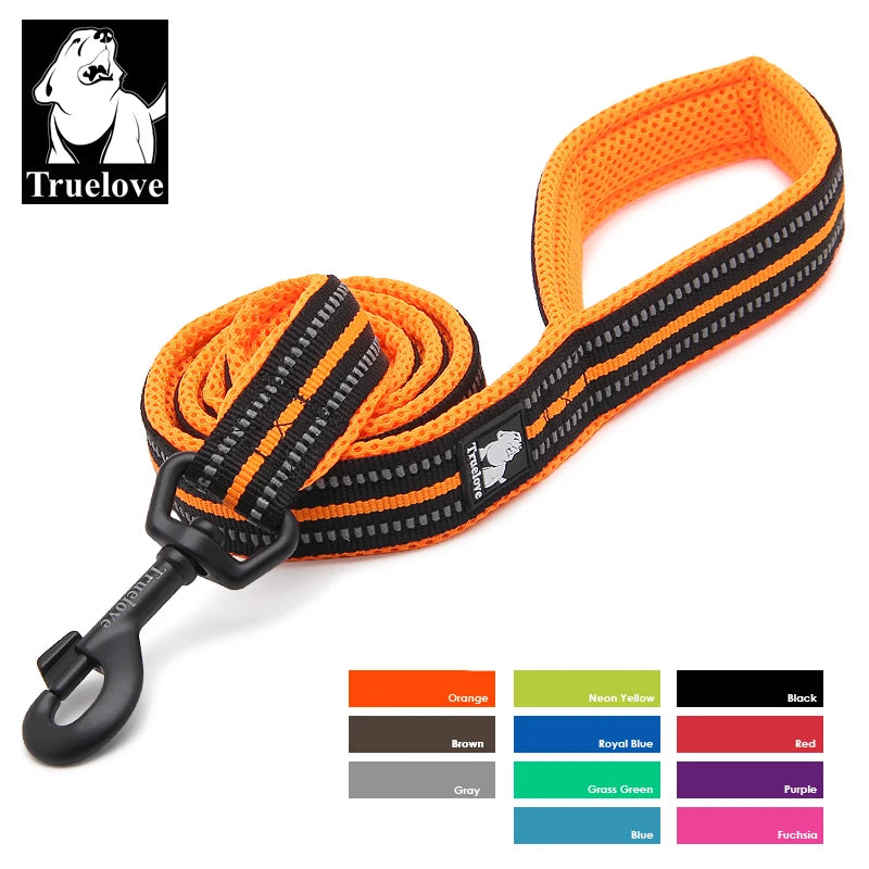 TrueLove Reflective Padded Nylon Mesh Soft Dog Walking Leash