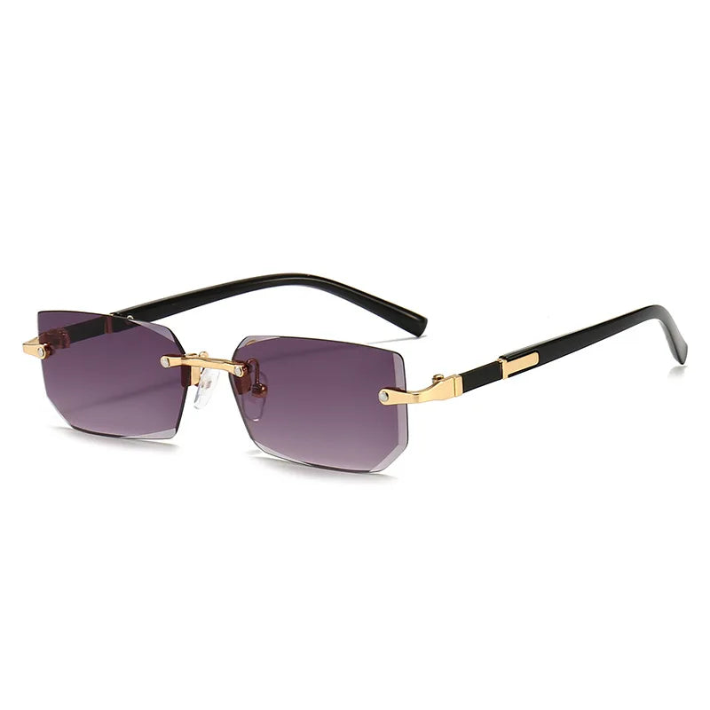 Rmm Rimless Rectangle Plastic Fashion Sunglasses For Women