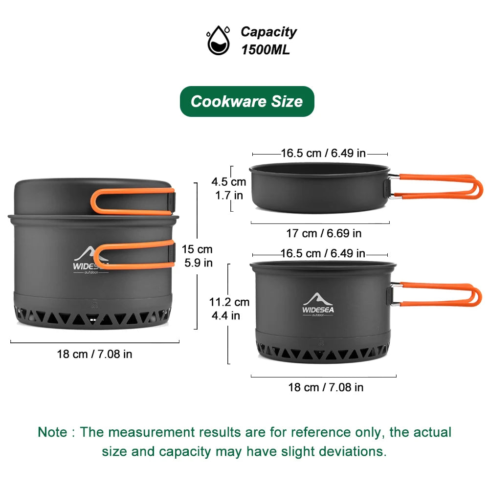 Widesea Lightweight Outdoor Camping Cookware Tableware Set