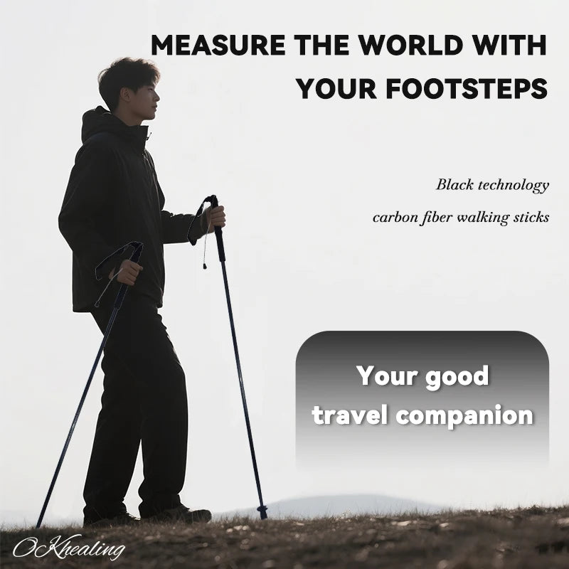 Okhealing Ultralight Carbon Fiber Antishock Trekking Poles