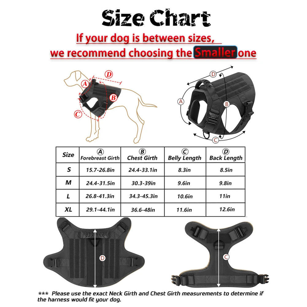 Tactical Nylon Dog Harness With Padded Support During Walks