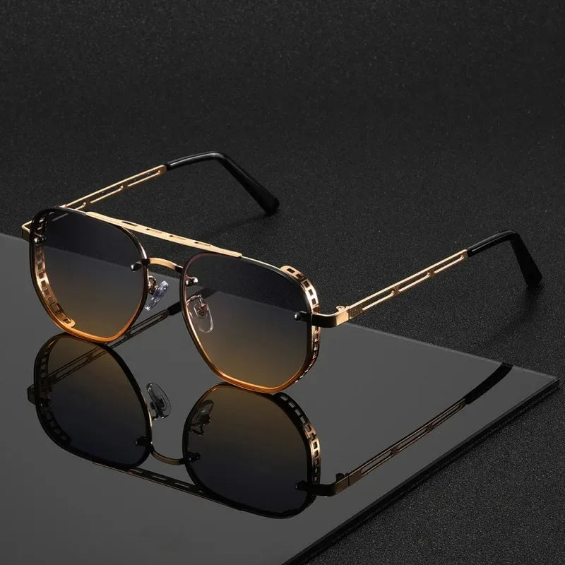 OPUYYM Double Beam Metal Sunglasses For Men And Women