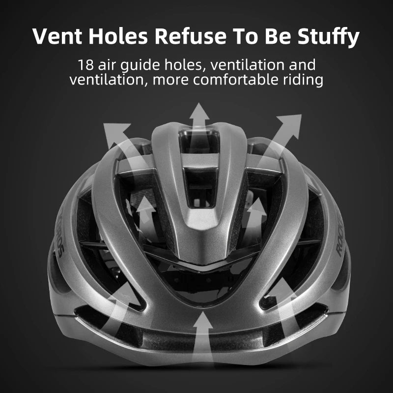 ROCKBROS Adult Road Bike Helmet Lightweight Breathable Shockproof Adjustable