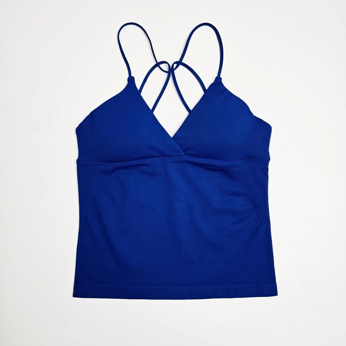 NCLAGEN Women Seamless Twist Front Longline Yoga Workout Tank Top