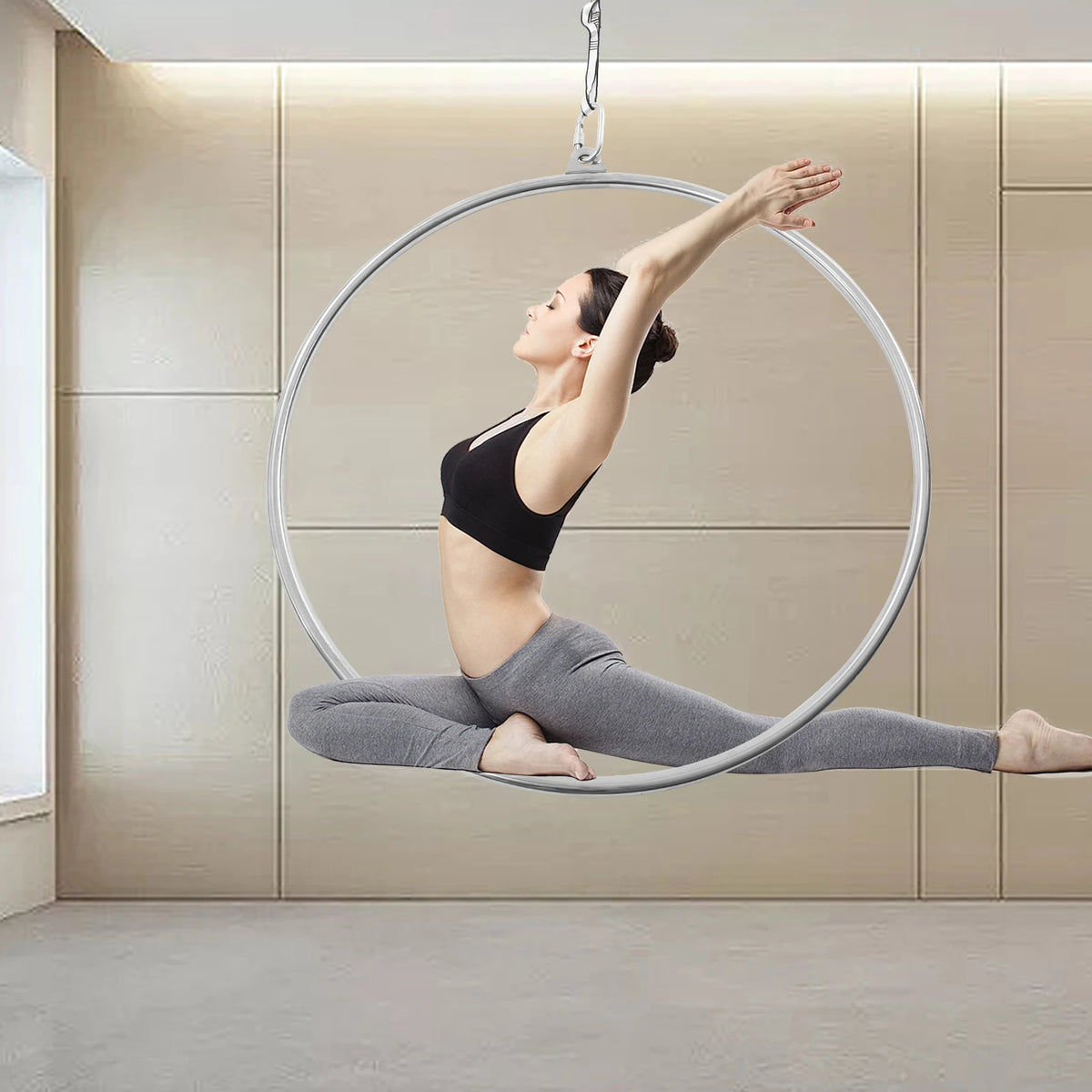 Stainless Steel Aerial Hoop For Yoga And Home Gym Fitness