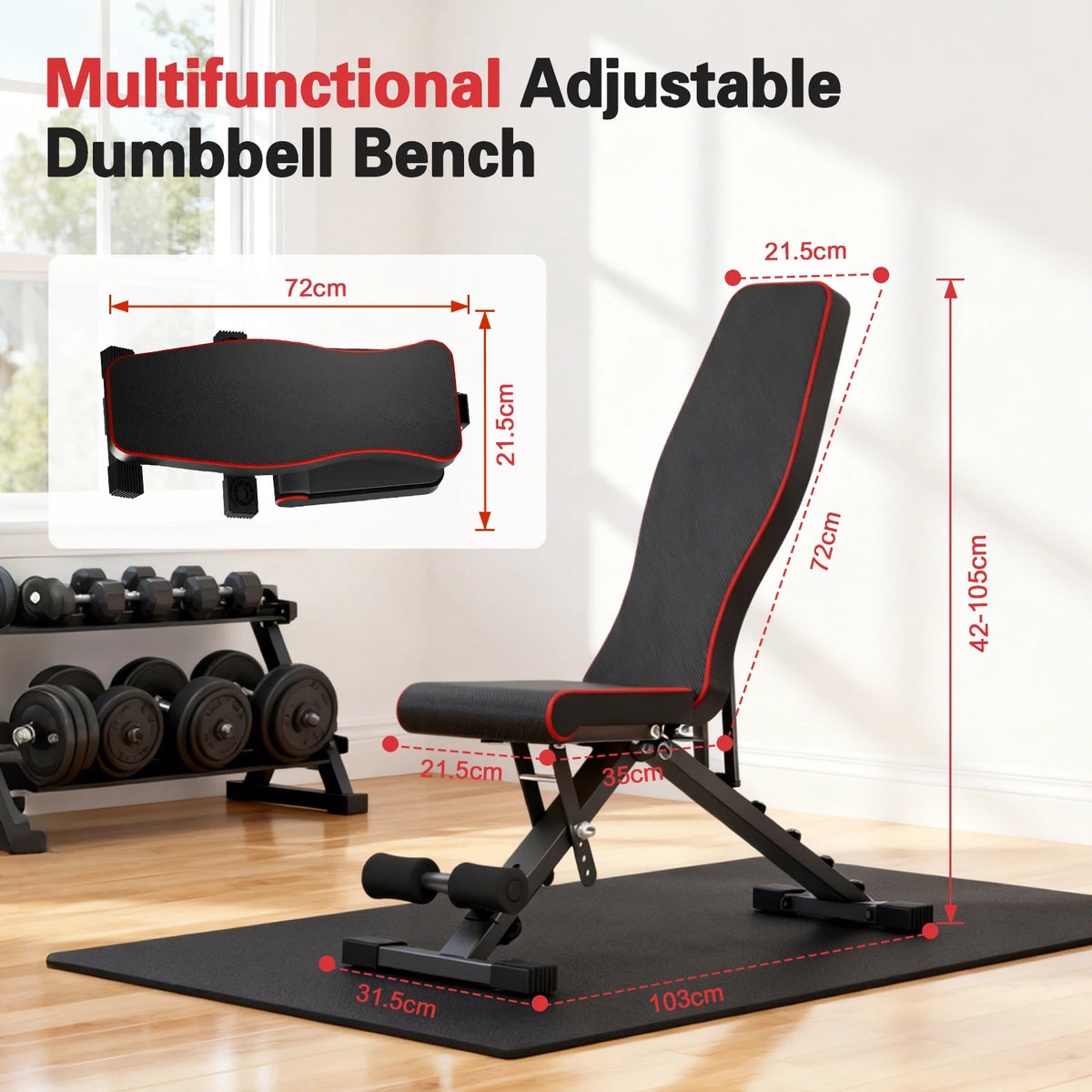Adjustable Multifunctional Dumbbell Weight Bench For Home Gym