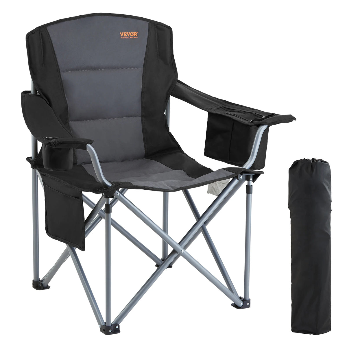 VEVOR Quad Folding Chair With Padded Arms And Side Pockets