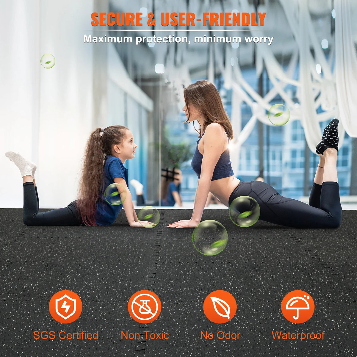 SucceBuy Interlocking EVA Foam Gym Workout Floor Mats