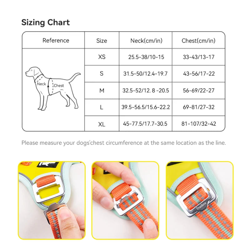 TrueLove Reflective Adjustable No Pull Dog Harness Training Vest