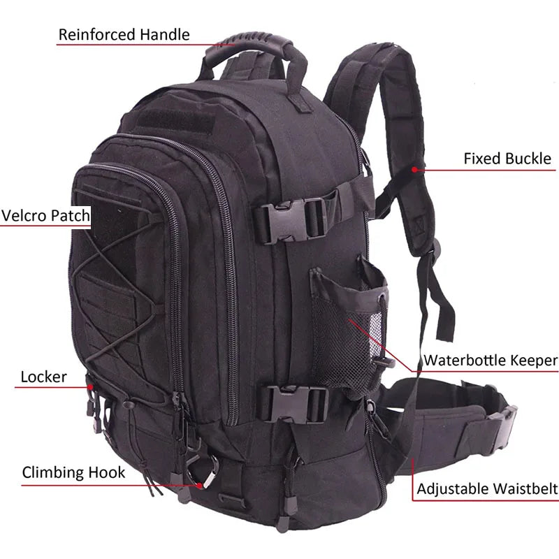LQARMY Tactical Nylon Backpack With Large Capacity And Waterproof Design