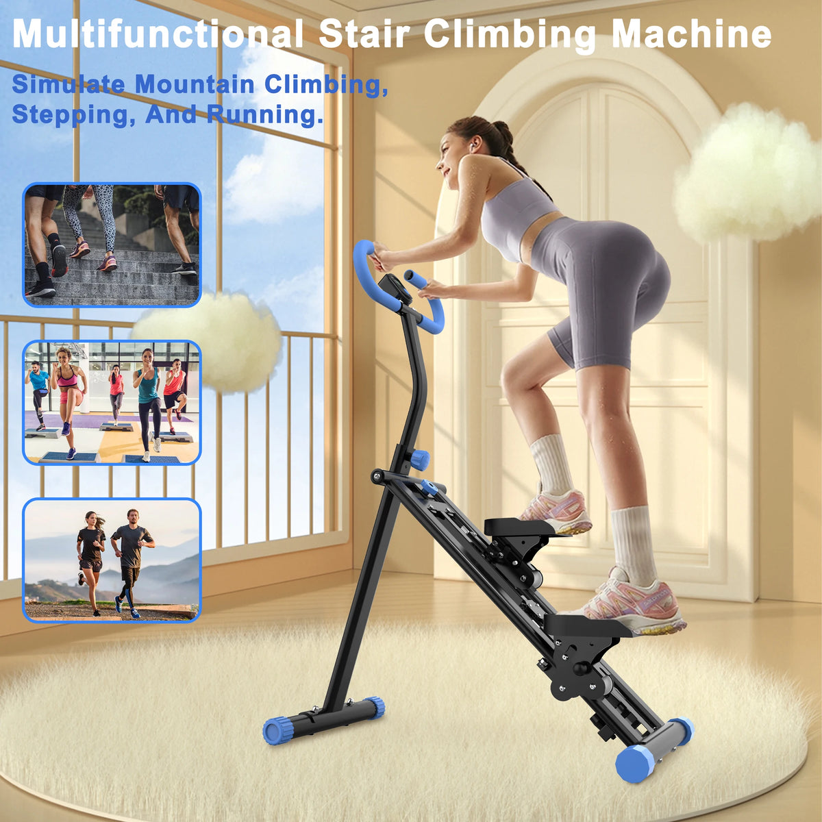 Vertical Climber Machine With Adjustable Resistance For Home Workouts