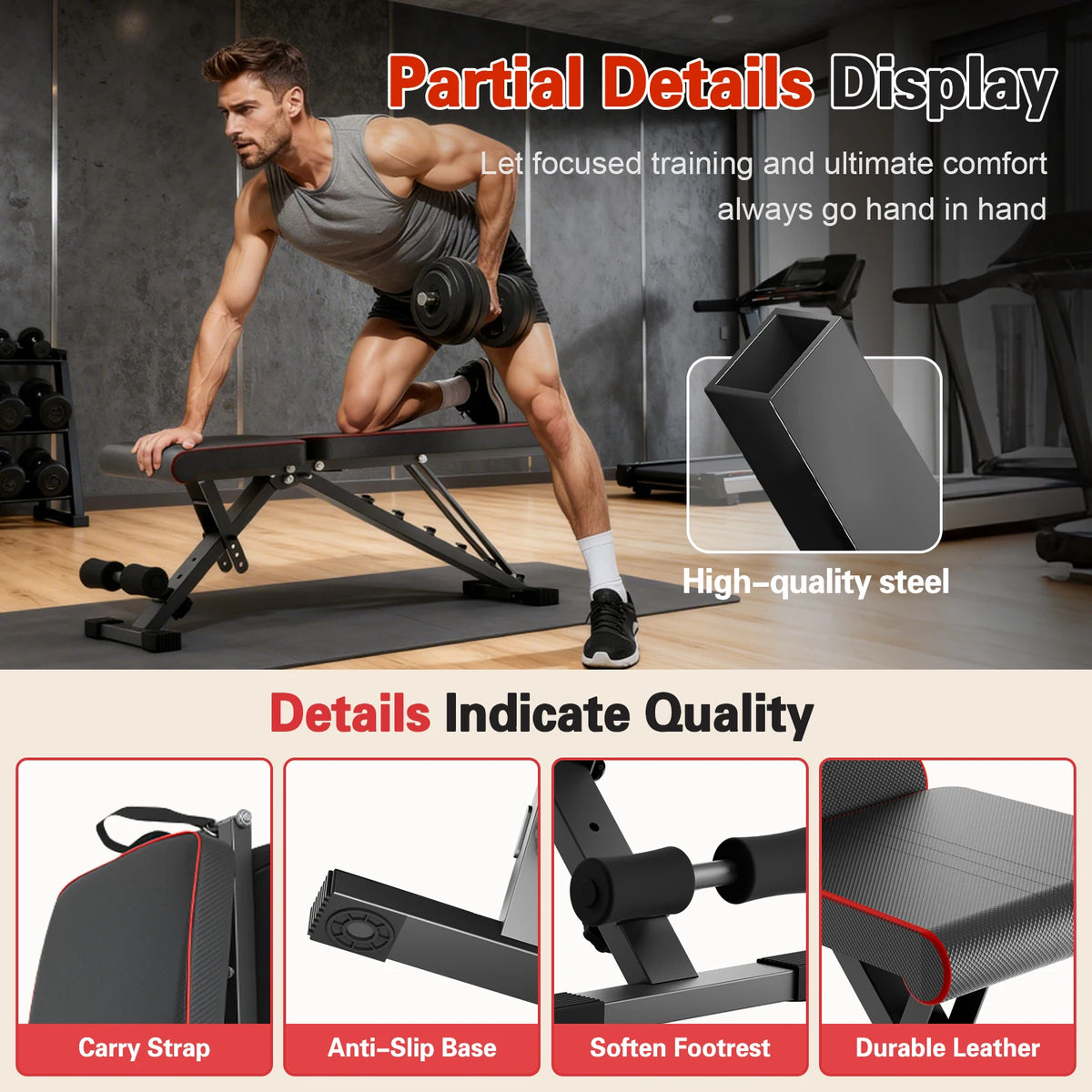 Adjustable Multifunctional Dumbbell Weight Bench For Home Gym