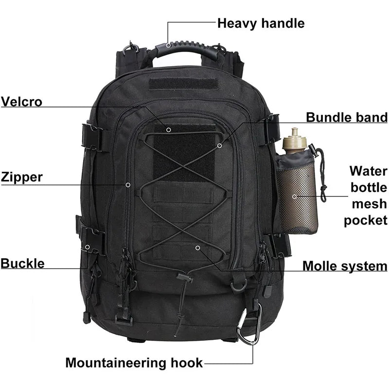 LQARMY Tactical Nylon Backpack With Large Capacity And Waterproof Design