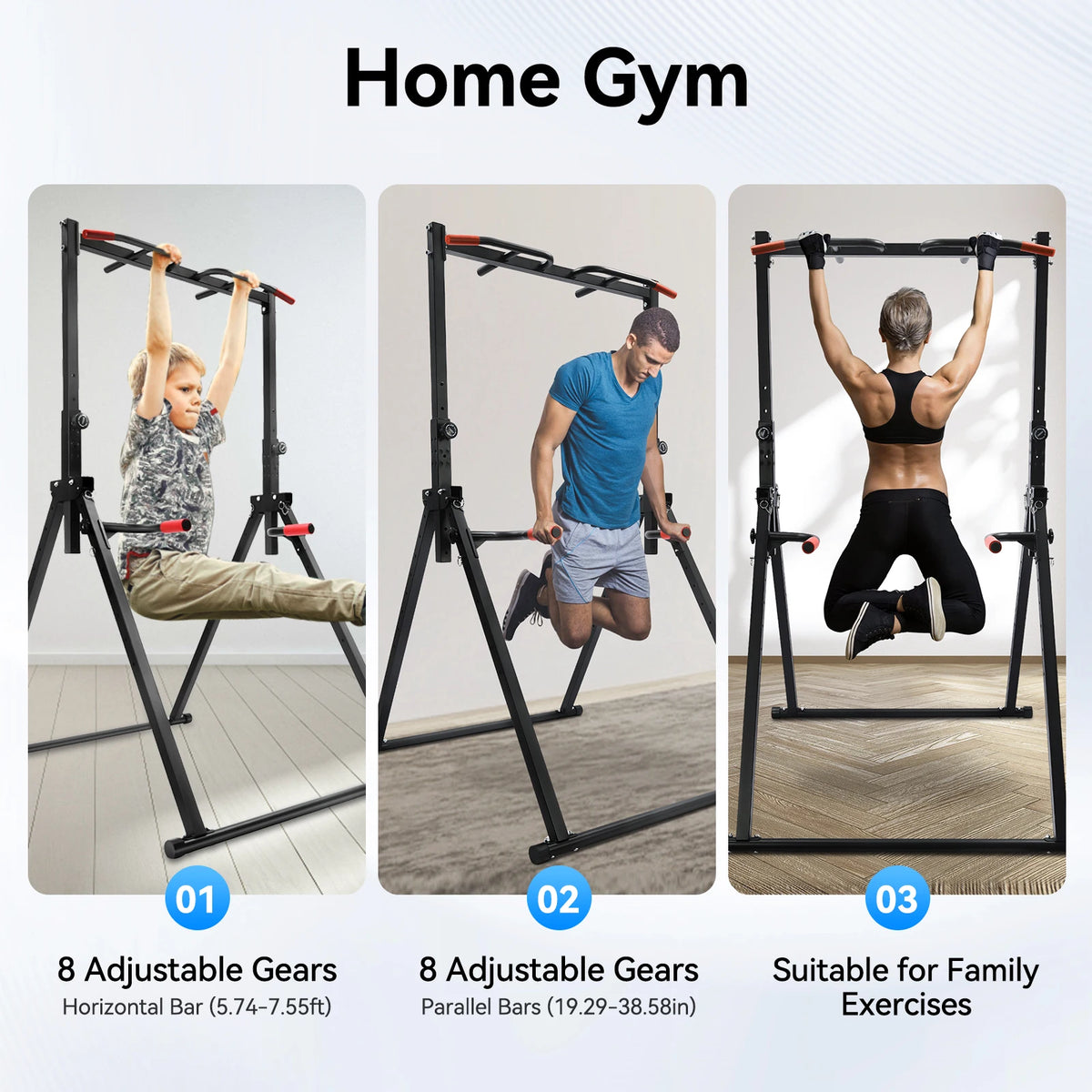 Heavy Duty Adjustable Foldable Pull Up Station For Gym