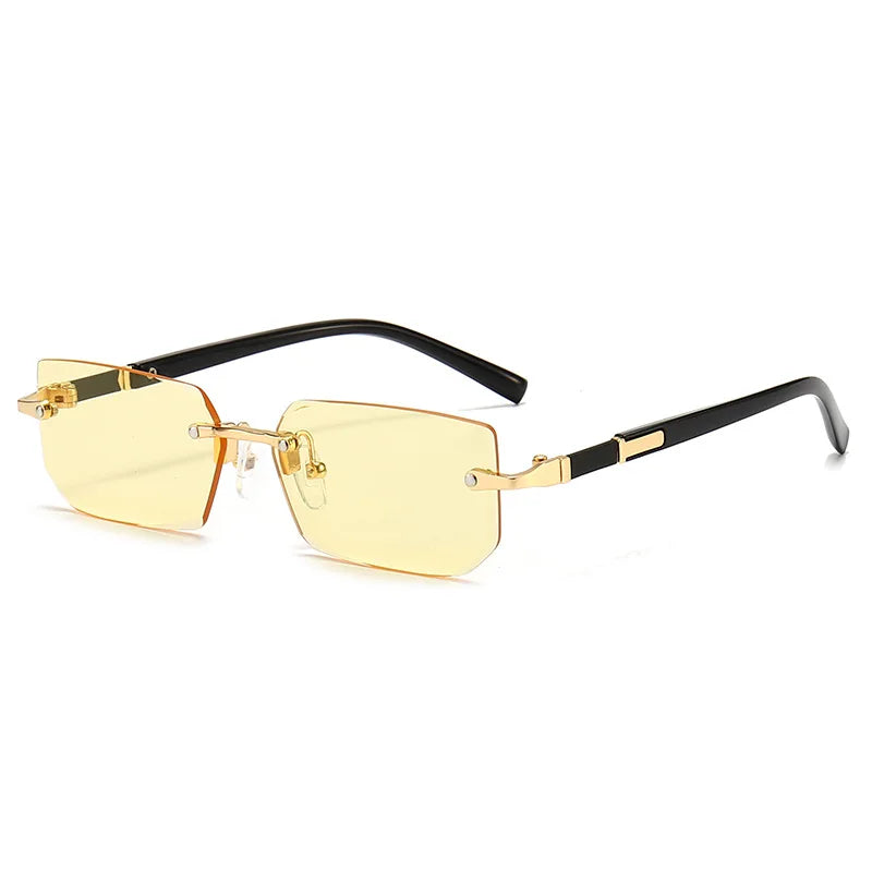 Rmm Rimless Rectangle Plastic Fashion Sunglasses For Women