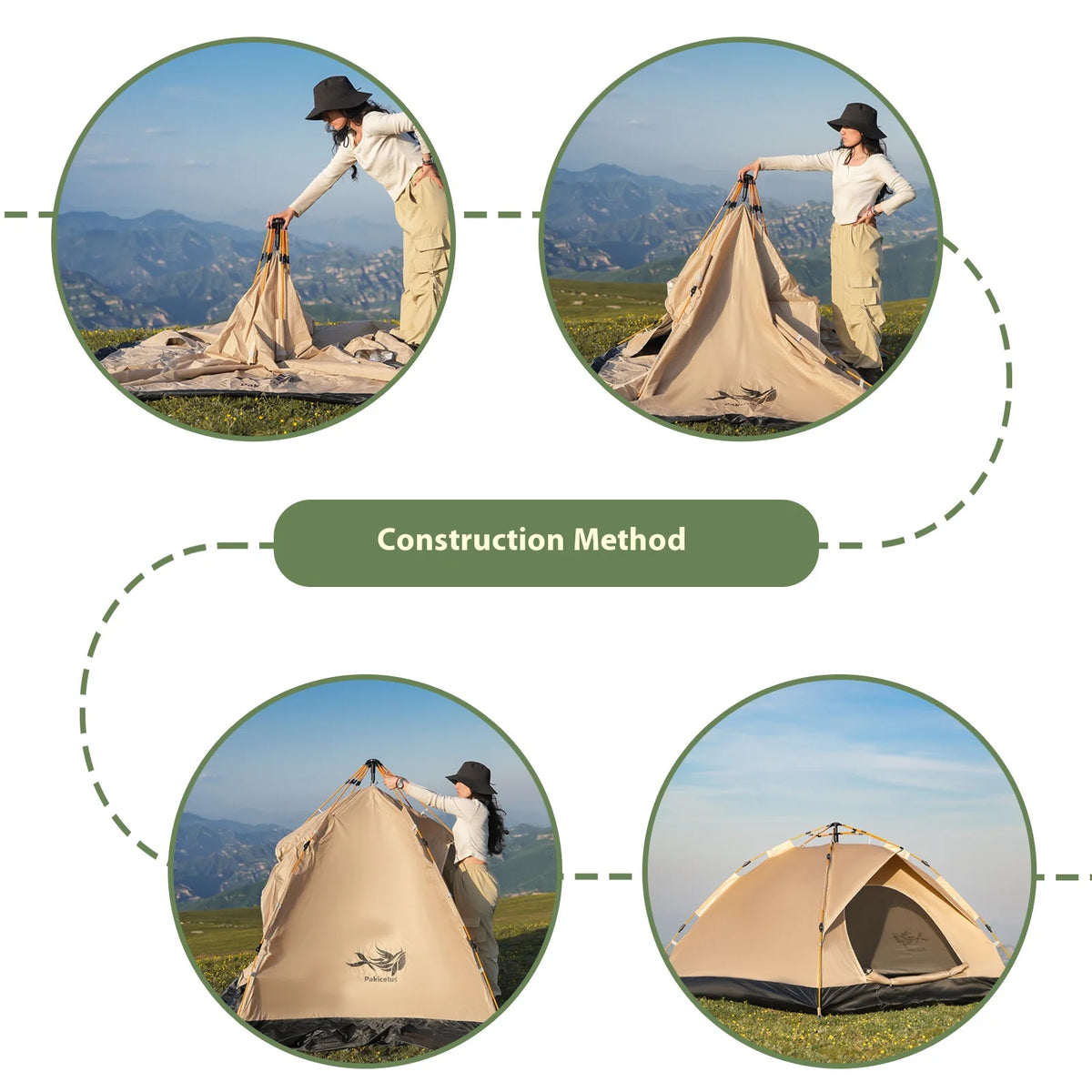 Pakicetus Automatic Pop Up Camping Tent Quick Setup Portable Shelter