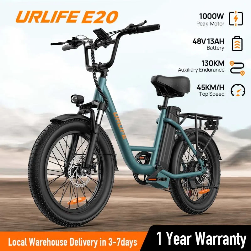 URLIFE E20 Electric Bike 750W Removable Battery Dual Disc Brakes