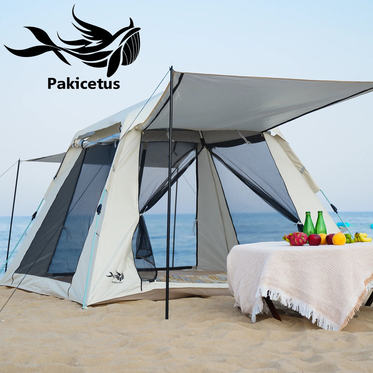 Pakicetus Pop Up Camping Tent With Double Doors And Ventilation