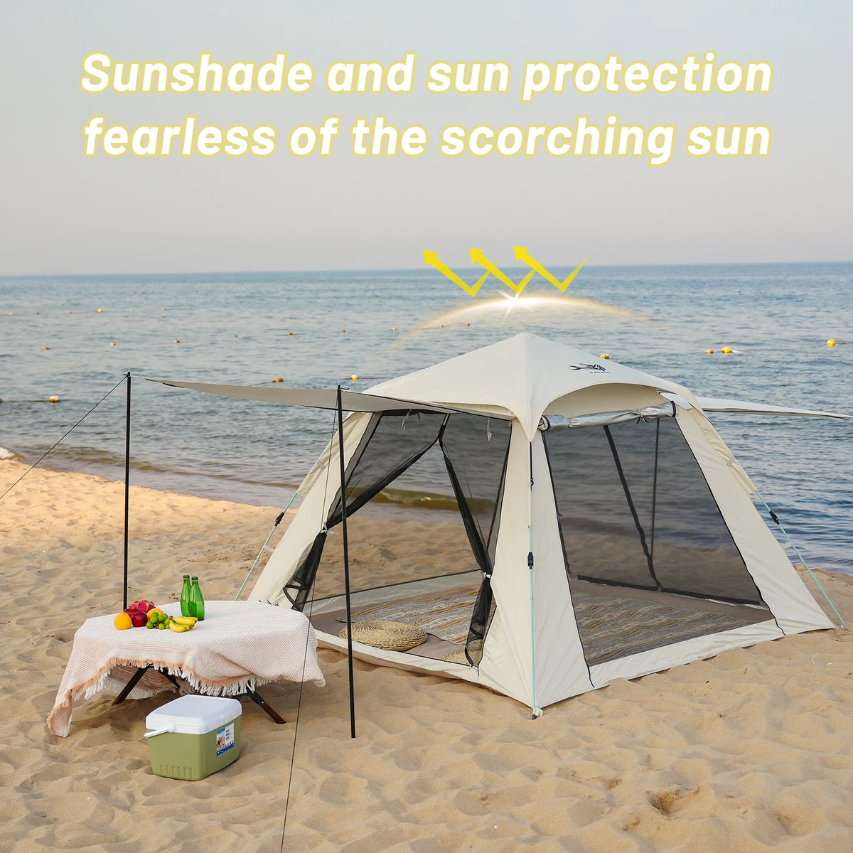 Pakicetus Pop Up Camping Tent With Double Doors And Ventilation