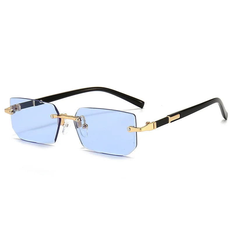 Rmm Rimless Rectangle Plastic Fashion Sunglasses For Women