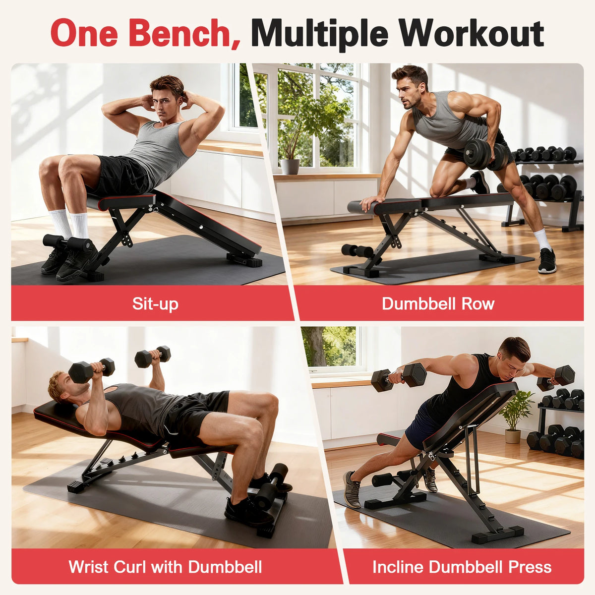 Adjustable Multifunctional Dumbbell Weight Bench For Home Gym