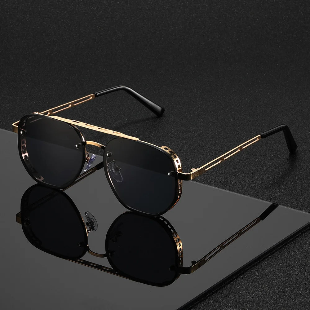 OPUYYM Double Beam Metal Sunglasses For Men And Women