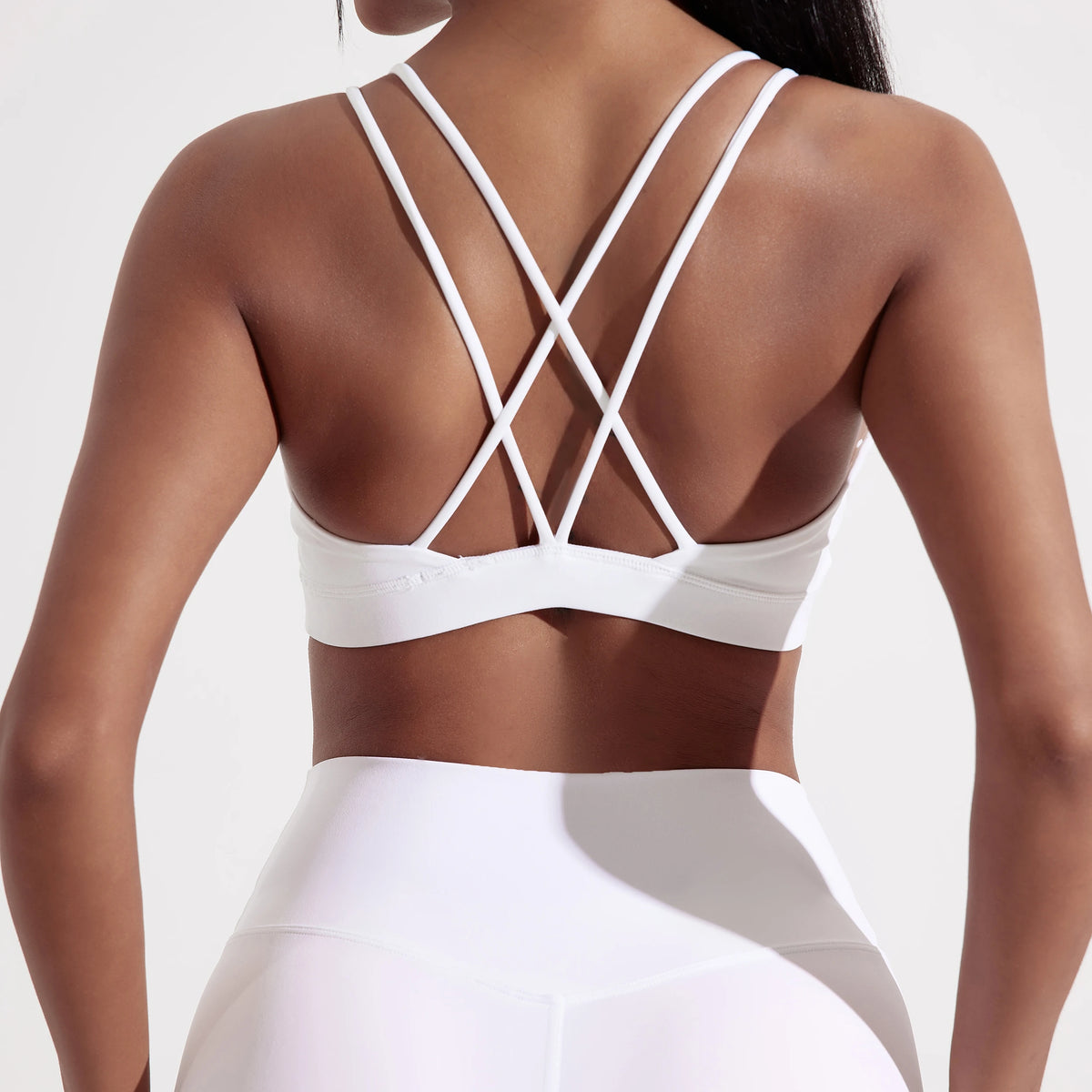 Womens High Support Cross Back Sports Bra Gym Yoga Training