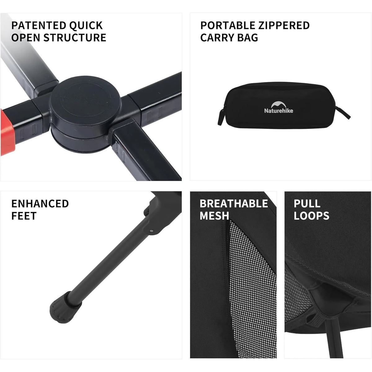 Naturehike Ultralight Aluminum Folding Camping Chair Portable Hiking Seating