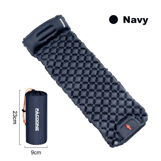 Pacoone Ultralight Camping Inflatable Mattress With Built In Pump