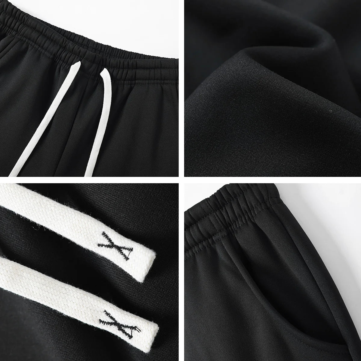 Men's Casual Polyester Knit Sports Jogger Pants Drawstring