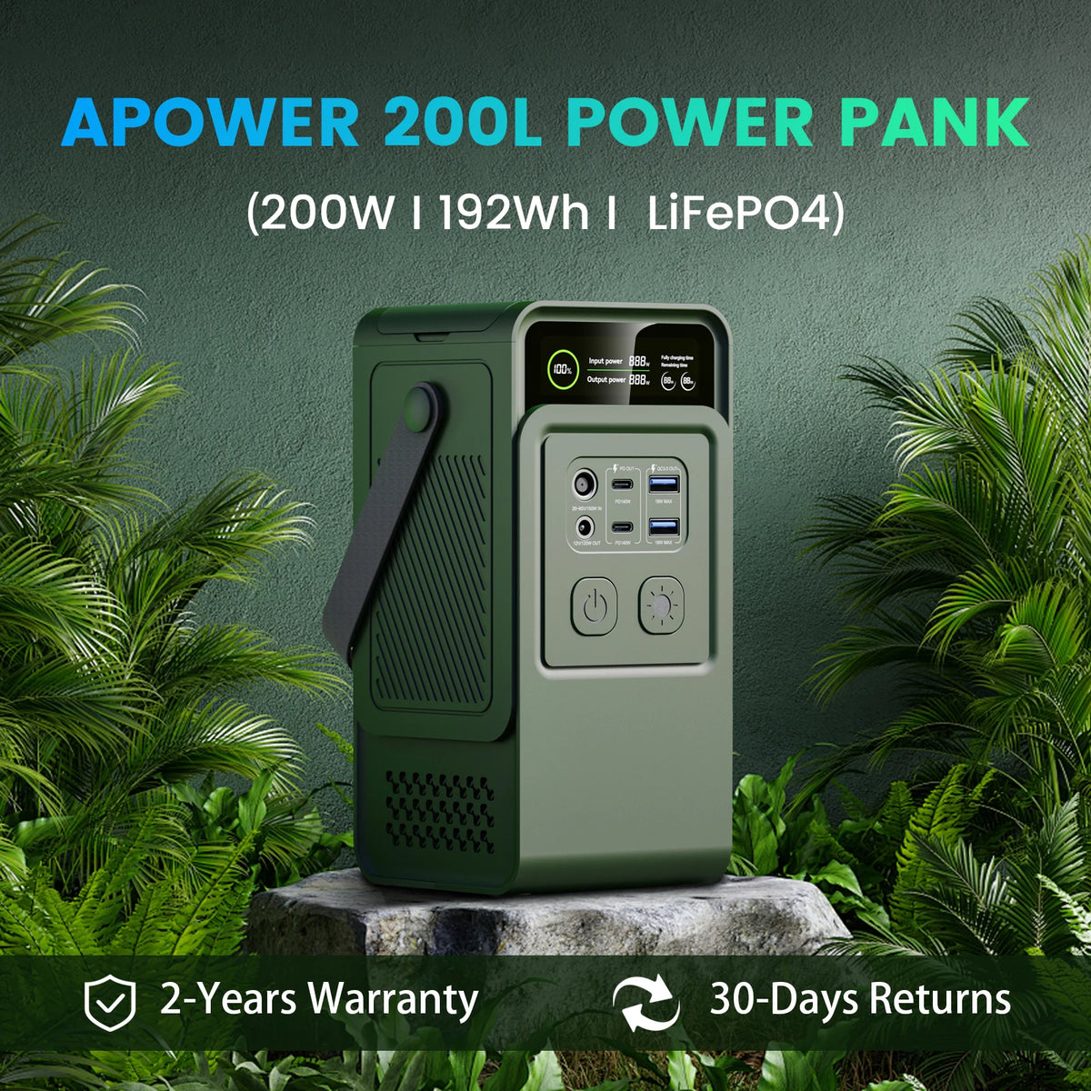 CtoliTY 200W Power Station 192Wh Lifepo4 Portable Power Bank